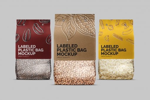 Label Plastic Bag Mockup