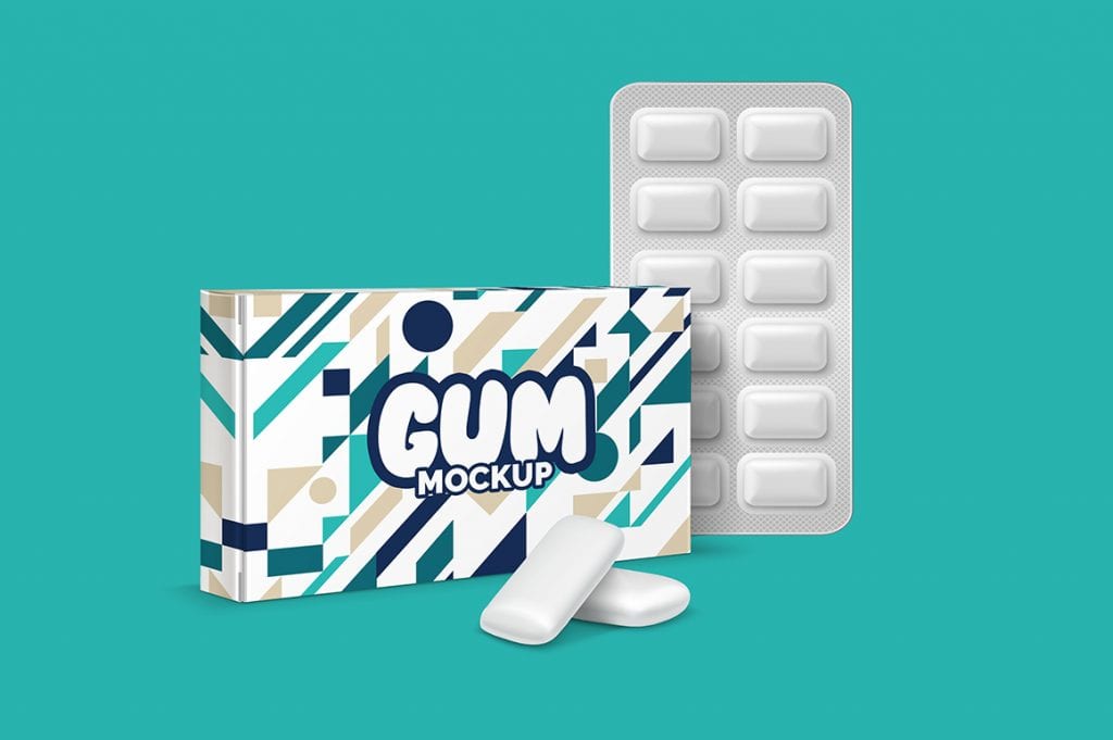 Pack of Chewing Gum Mockup | Mockupslib