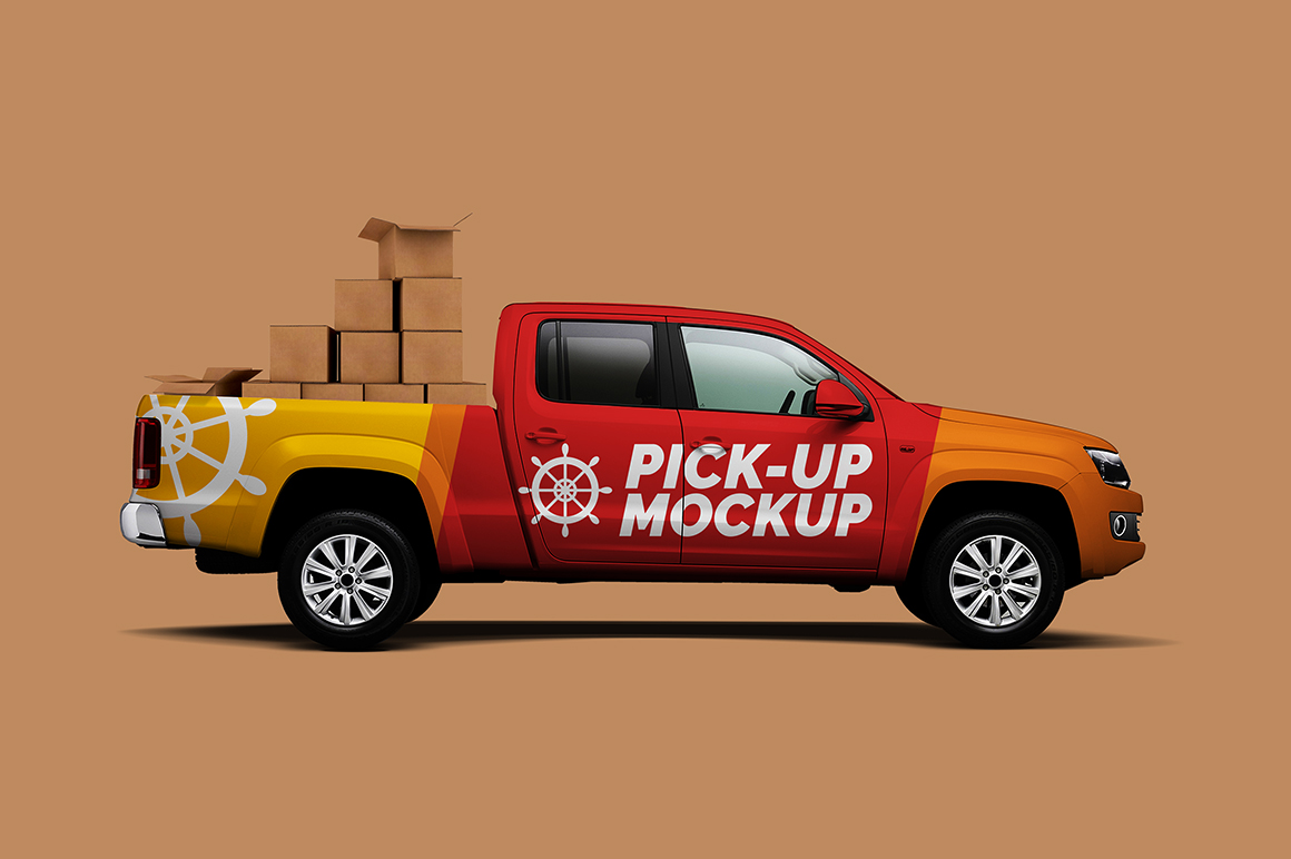 Pick Up Truck Mockup Mockupslib