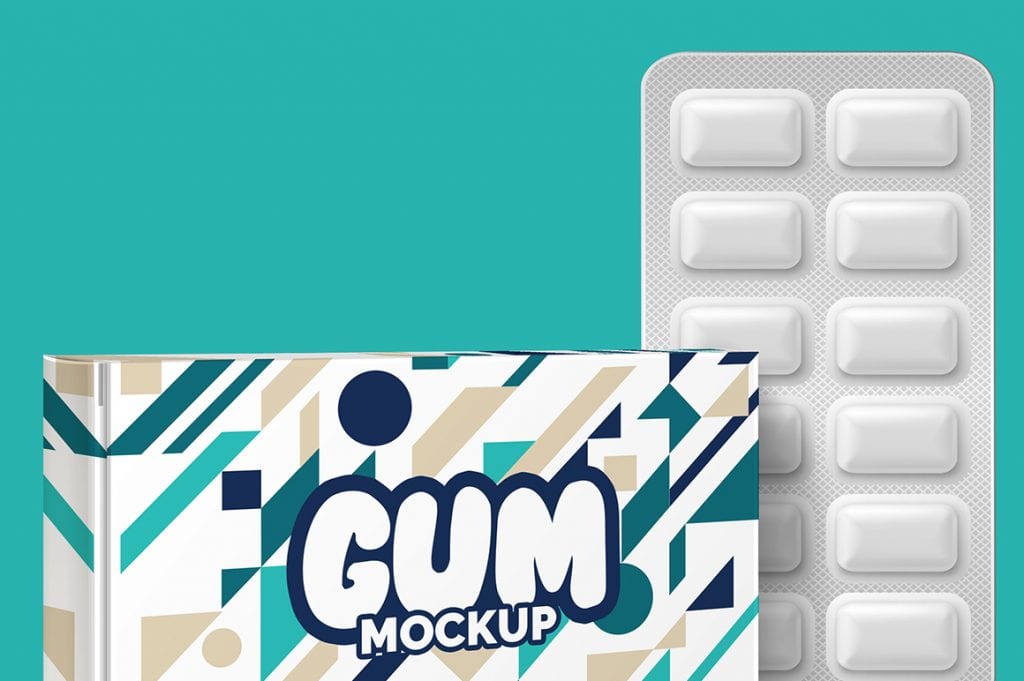Download Pack of Chewing Gum Mockup | Mockupslib