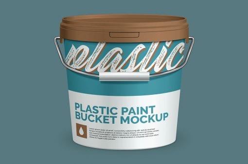 Plastic Paint Bucket Mockup 2