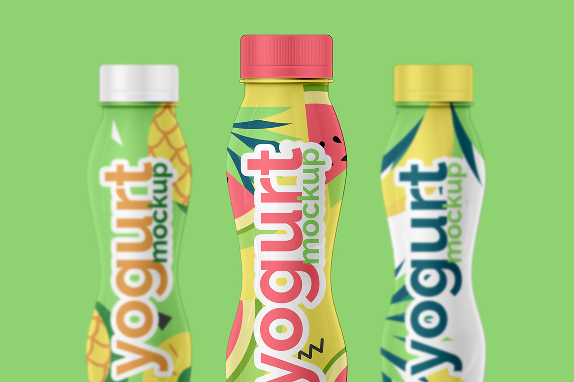 Download Tall Liquid Yogurt Bottle Mockup Mockupslib
