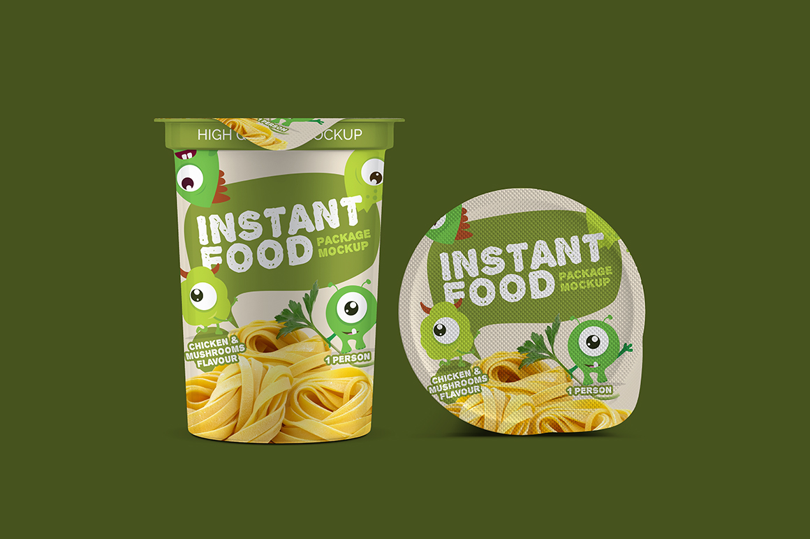 Instant Food Cup Mockup Pasta Noodles Mockupslib