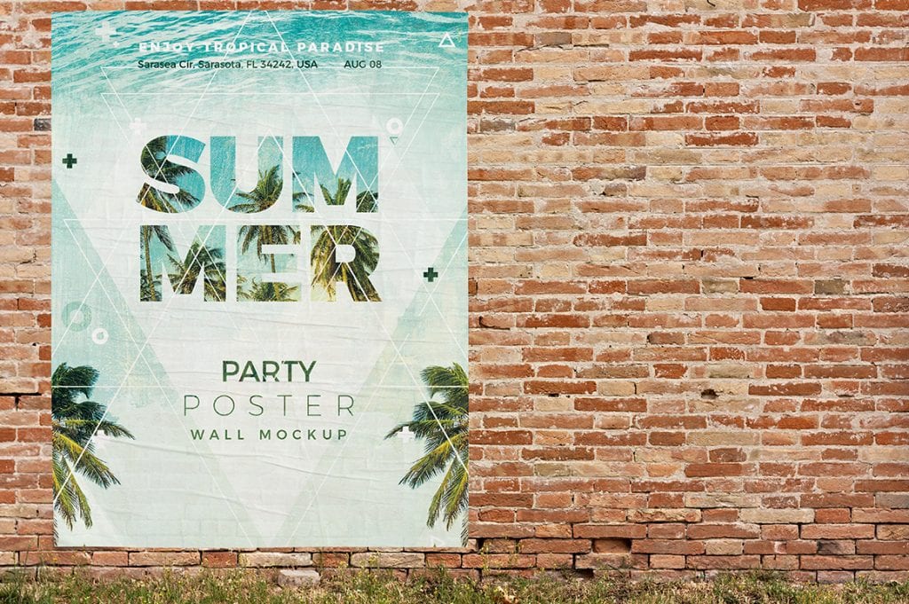 5 Event/Party Street Wall Poster Mockups | Mockupslib