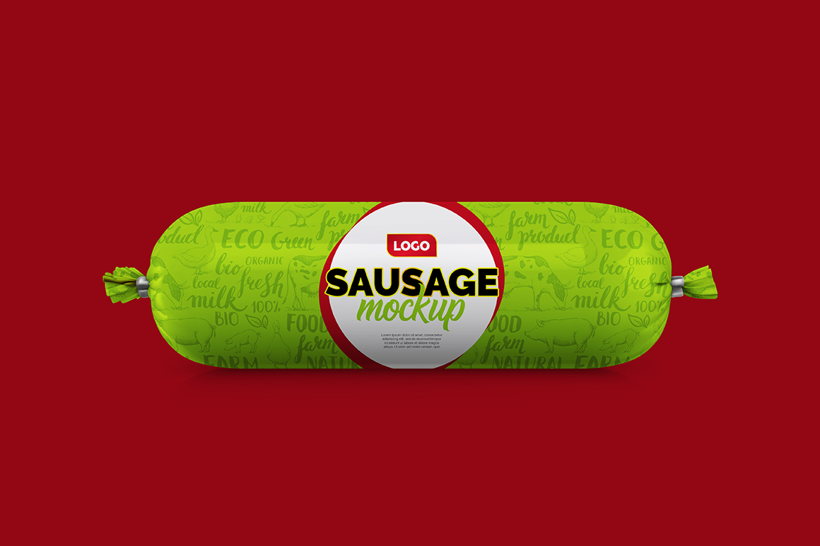 Download Sausage Chub Packaging Mockup Mockupslib