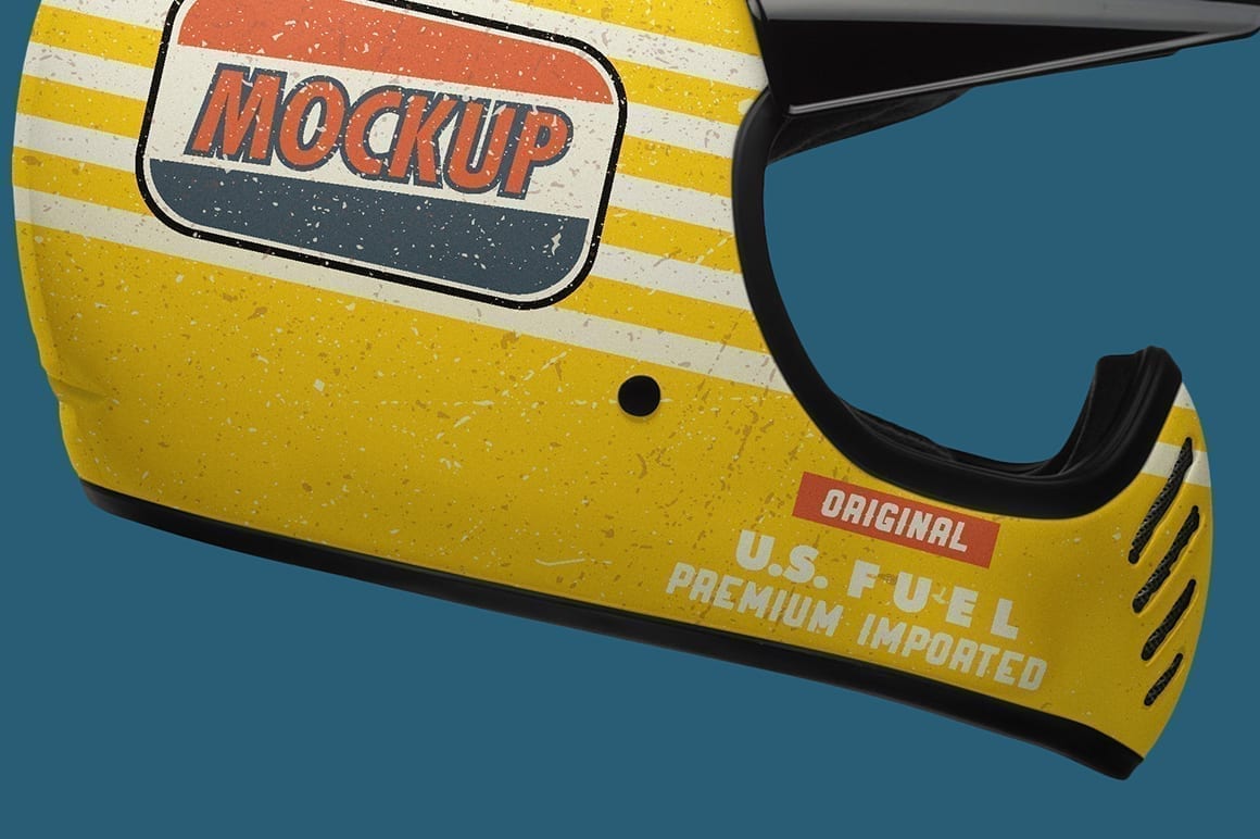 Download Vintage Motorcycle Helmet Mockup (Open) | Mockupslib