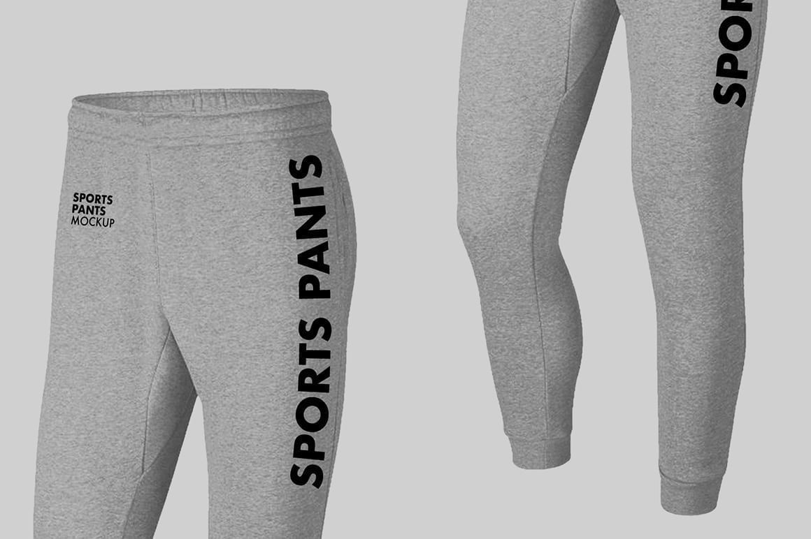 Blank black and white sport pants mockup, side view Stock Photo - Alamy