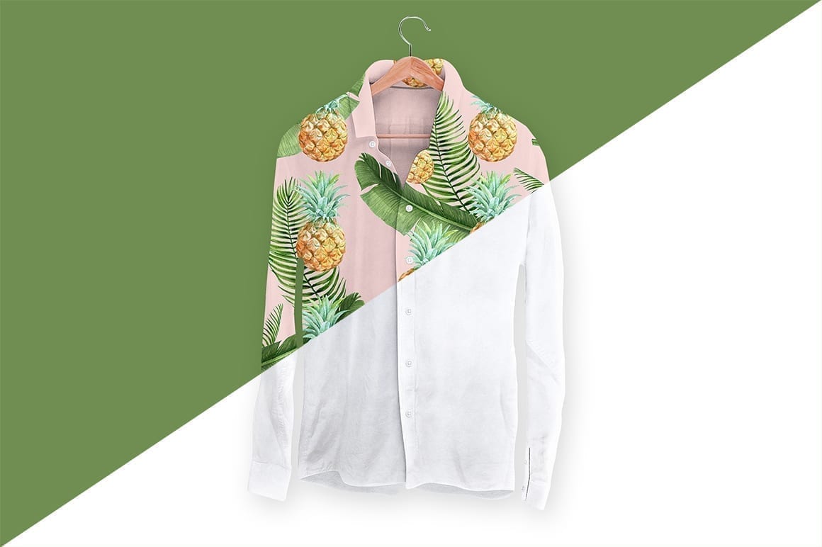 Linen Men's Shirt on Hanger Mockup | Mockupslib